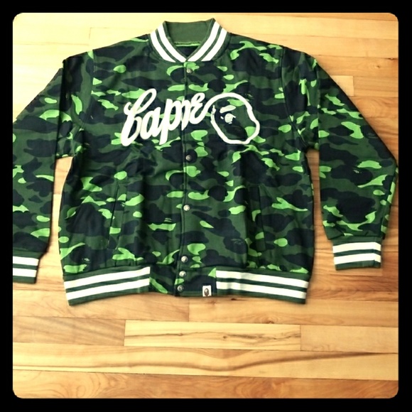 bape camo varsity jacket